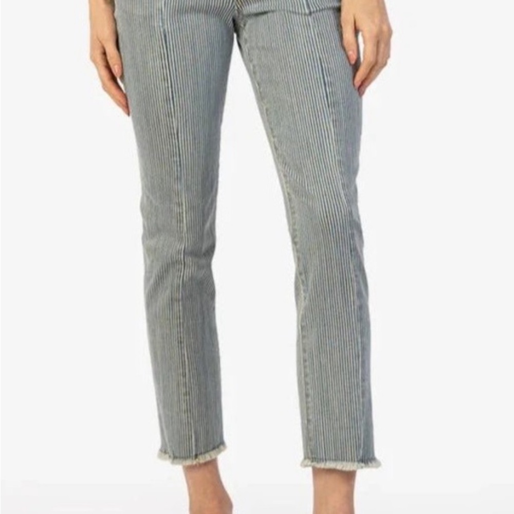 Kut From The Kloth Reese High Rise Ankle Straight Striped Jeans